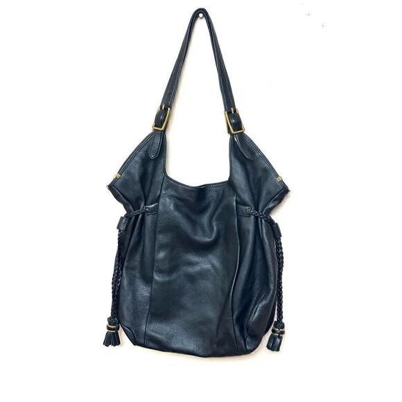 ELLIOT LUCCA SHOULDER BAG BLACK GENUINE SOFT LEATHER SATCHEL MAGNET CLOSURE - Picture 2 of 9